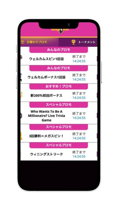 ラッキーニッキー　モバイル用プロモリスト