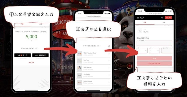 ロイヤルパンダ 入金手順